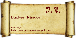 Ducker Nándor névjegykártya
